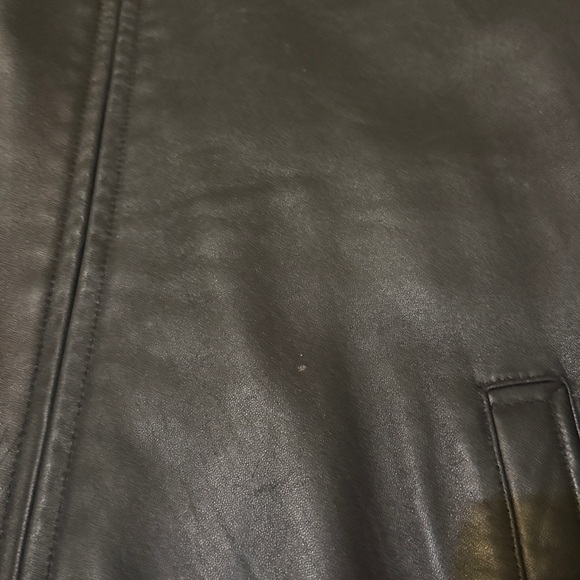 Dockers Men's Leather Bomber Jacket Large - Picture 10 of 12